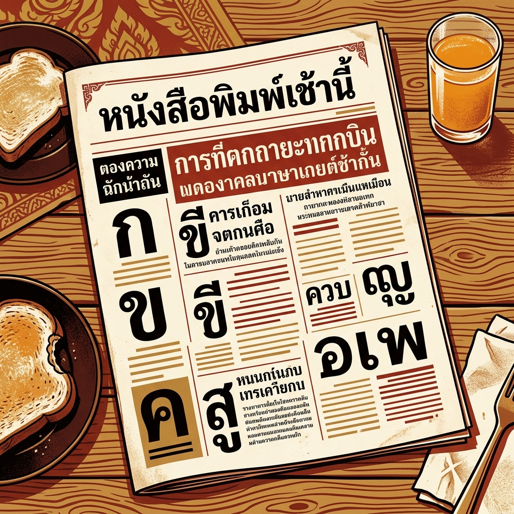Pridi specimen showing Thai and Latin characters