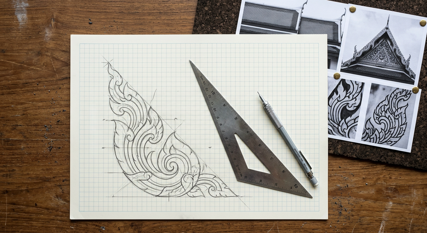 Drawing the Lai Kanok Pattern in Illustrator