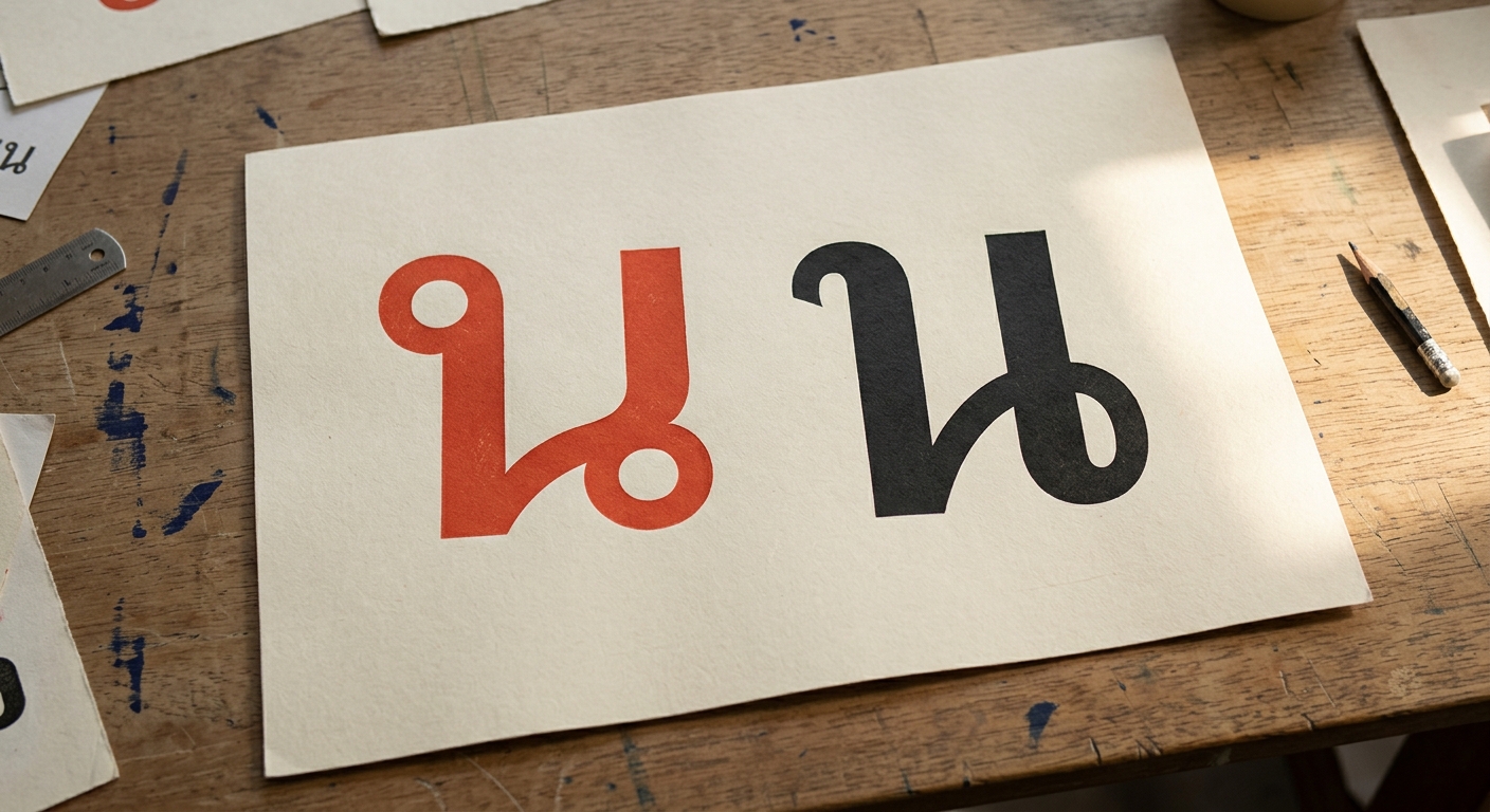 Side-by-side comparison of looped and loopless Thai letterforms